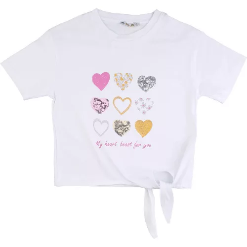 ALG Szíves fehér lány felső
