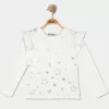 ALG Csillagos bordázott fehér kislány felső