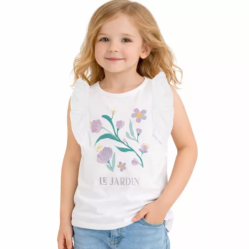 ALG Virágos törtfehér lány felső