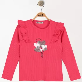 ALG Flitterszíves rózsaszín lány felső