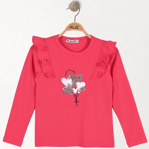 ALG Flitterszíves rózsaszín lány felső