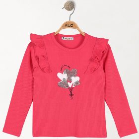 ALG Flitterszíves rózsaszín lány felső