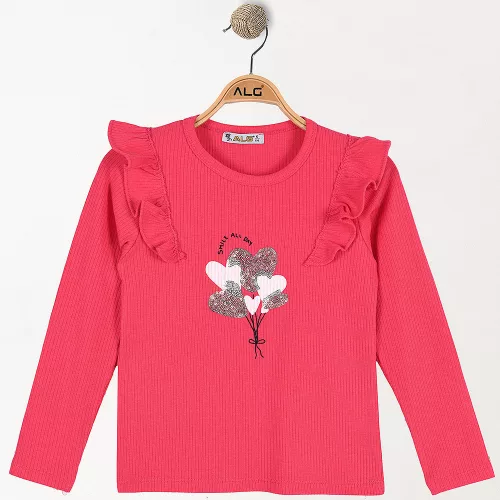 ALG Flitterszíves rózsaszín lány felső