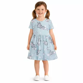 ALG Nyuszis szürkéskék kislány ruha