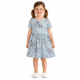 ALG Nyuszis szürkéskék kislány ruha