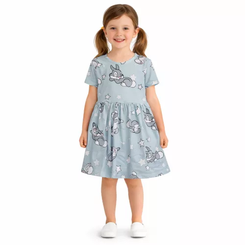 ALG Nyuszis szürkéskék kislány ruha