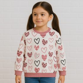 ALG Mályvaszíves lány belül bolyhos pulóver