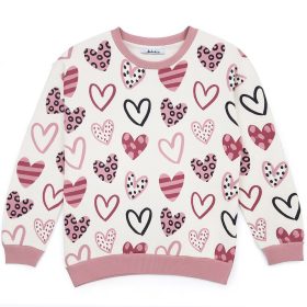 ALG Mályvaszíves lány belül bolyhos pulóver