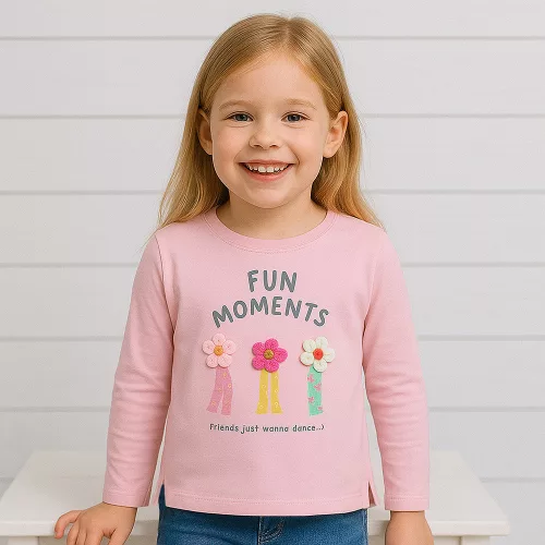 ALG Virágos rózsaszín lány felső