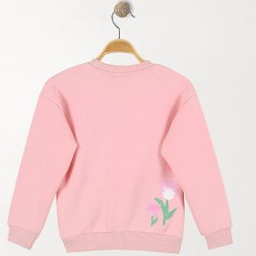 ALG Virágos rózsaszín lány belül bolyhos pulóver