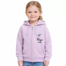 ALG Szíves lila lány zsebes melegítőfelső