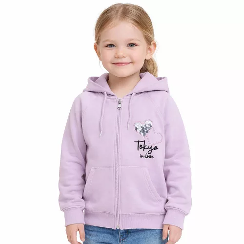 ALG Szíves lila lány zsebes melegítőfelső