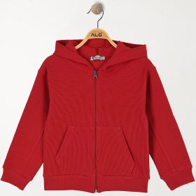 ALG Piros lány bordázott melegítőfelső