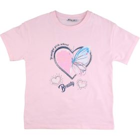   ALG Átfordítható flitteres pillangós rózsaszín lány felső