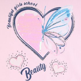   ALG Átfordítható flitteres pillangós rózsaszín lány felső