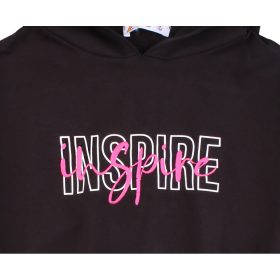 ALG Feliratos fekete lány pulóver