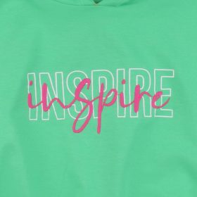 ALG Feliratos zöld lány pulóver