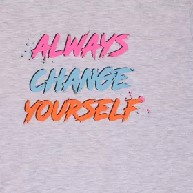 ALG Feliratos szürke tini felső