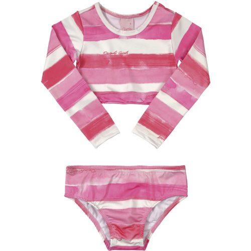 Quimby Pink-fehércsíkos kislány bikini
