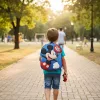 Mickey egér kék-piros  3D kisfiú hátizsák