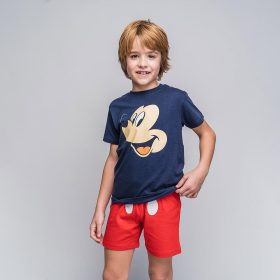 Mickey egér sötétkék-piros kisfiú pizsama