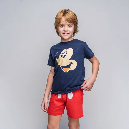 Mickey egér sötétkék-piros kisfiú pizsama