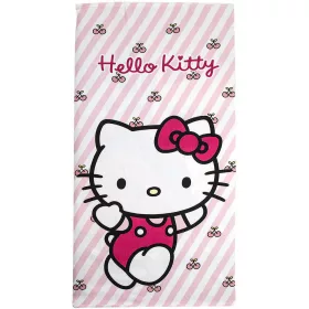 Hello Kitty csíkos kislány törölköző