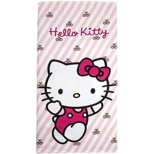 Hello Kitty csíkos kislány törölköző