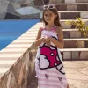 Hello Kitty csíkos kislány törölköző