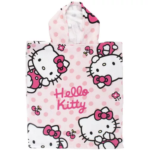 Hello Kitty rózsaszín kislány törölköző/fürdőponcsó