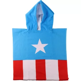 Amerika kapitány kék kisfiú törölköző/fürdőponcsó