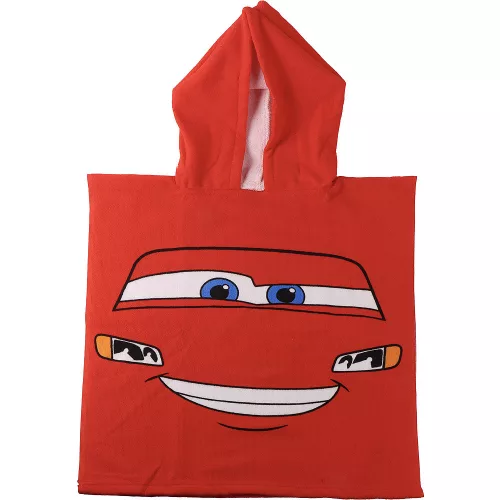 Verdák piros kisfiú törölköző/fürdőponcsó