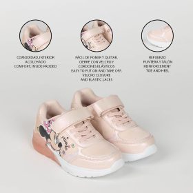 Minnie bézs-barack LED fényű kislány cipő