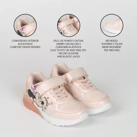 Minnie bézs-barack LED fényű kislány cipő