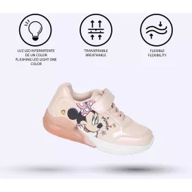 Minnie bézs-barack LED fényű kislány cipő