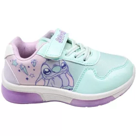 Stitch menta-lila LED fényű kislány cipő