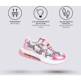 Hello Kitty rózsaszín LED fényű kislány cipő