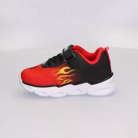 Hot Wheels piros-fekete LED fényű kisfiú cipő