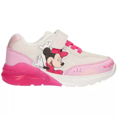 Minnie bézs-rózsaszín LED fényű kislány cipő