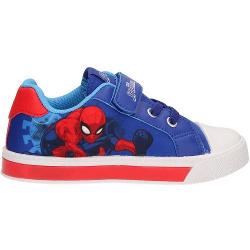 Pókember kék LED fényű kisfiú vászoncipő