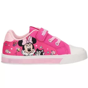Minnie egér pink LED fényű kislány vászoncipő