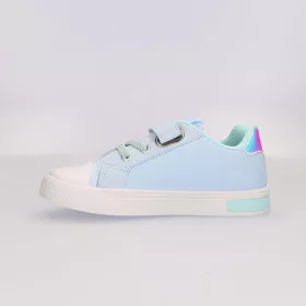 Jégvarázs világoskék LED fényű kislány vászoncipő