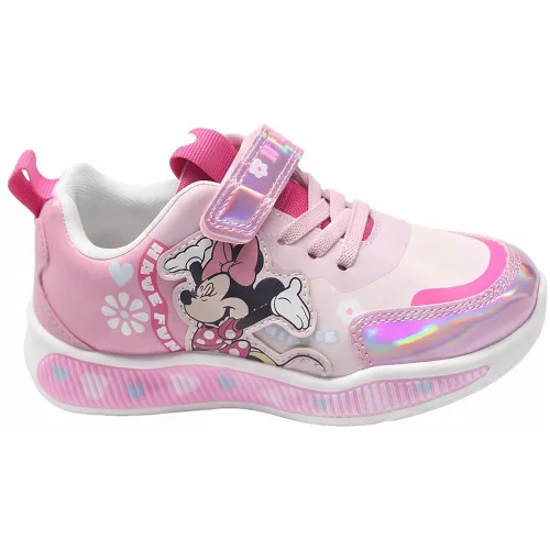 Minnie egér rózsaszín LED fényű kislány cipő