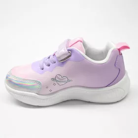 Stitch rózsaszín-lila LED fényű kislány cipő