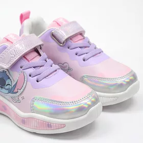 Stitch rózsaszín-lila LED fényű kislány cipő