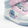 Stitch fehér-kék-rózsaszín LED fényű kislány cipő