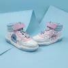 Stitch fehér-kék-rózsaszín LED fényű kislány cipő