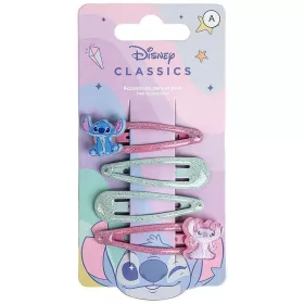 Stitch rózsaszín-menta kislány hajcsat 4 db