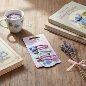 Stitch rózsaszín-menta kislány hajcsat 4 db