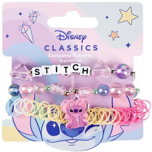 Stitch kislány rózsaszín 3 db-os karkötő szett